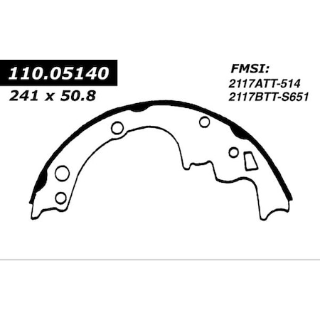 Centric Parts Riveted Brake Shoes, 112.05140 112.05140